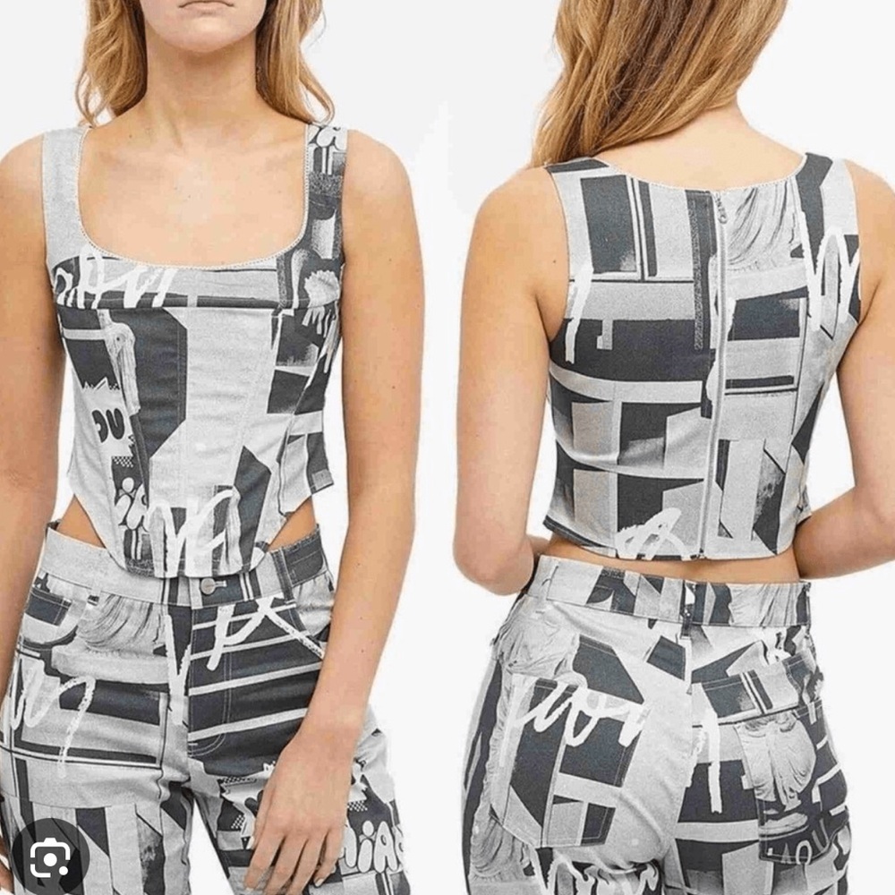 Miaou Campbell stone corset in stone grey